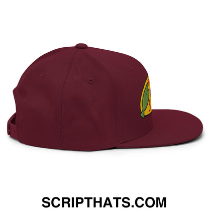 Professional Fish Store Embroidered Flat Bill Brim Snapback Hat Maroon