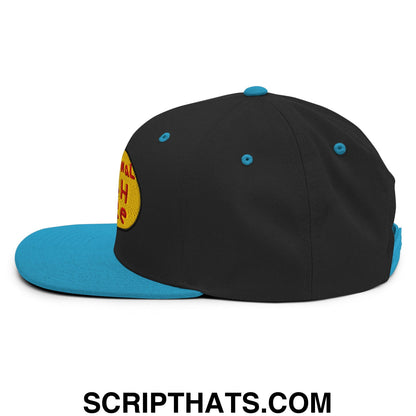 Professional Fish Store Embroidered Flat Bill Brim Snapback Hat Black Teal
