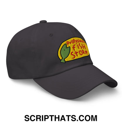 Professional Fish Store Embroidered Unstructured Dad Hat Dark Grey