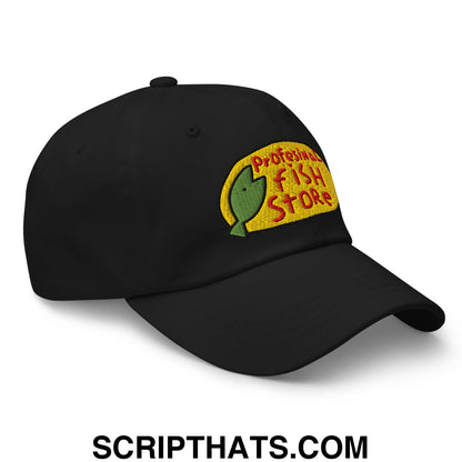 Professional Fish Store Embroidered Unstructured Dad Hat Black