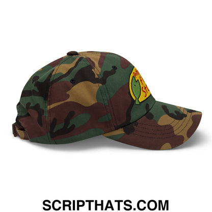 Professional Fish Store Embroidered Unstructured Dad Hat Green Camo