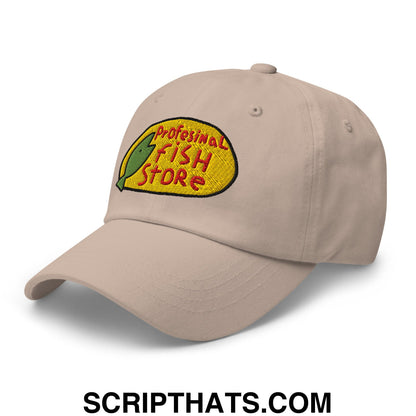 Professional Fish Store Embroidered Unstructured Dad Hat Stone