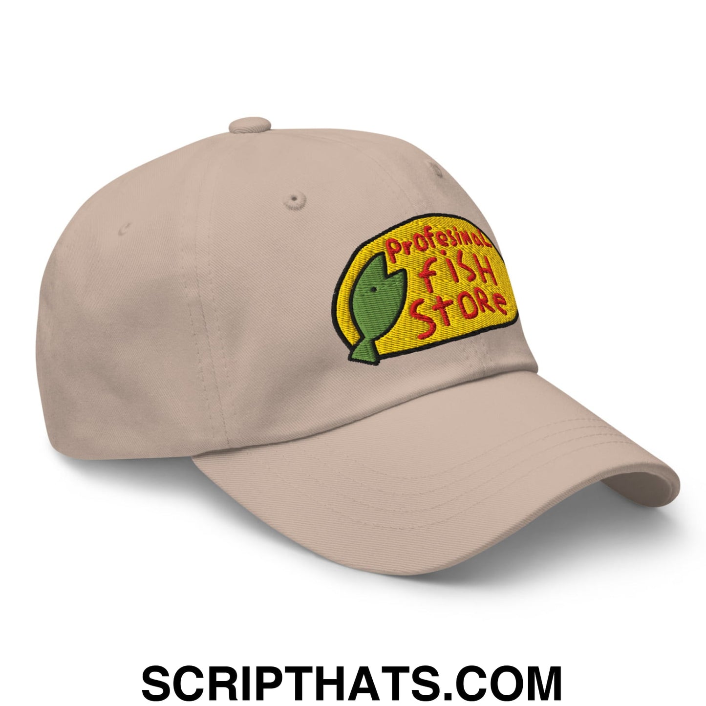 Professional Fish Store Embroidered Unstructured Dad Hat Stone