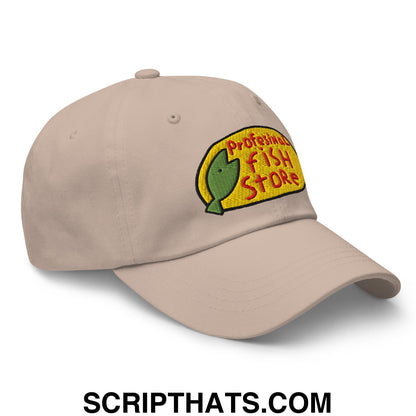 Professional Fish Store Embroidered Unstructured Dad Hat Stone