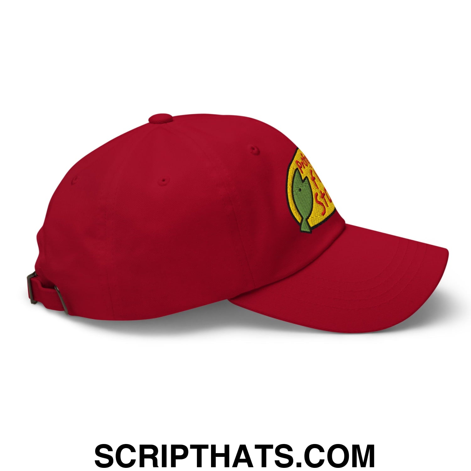 Professional Fish Store Embroidered Unstructured Dad Hat Cranberry
