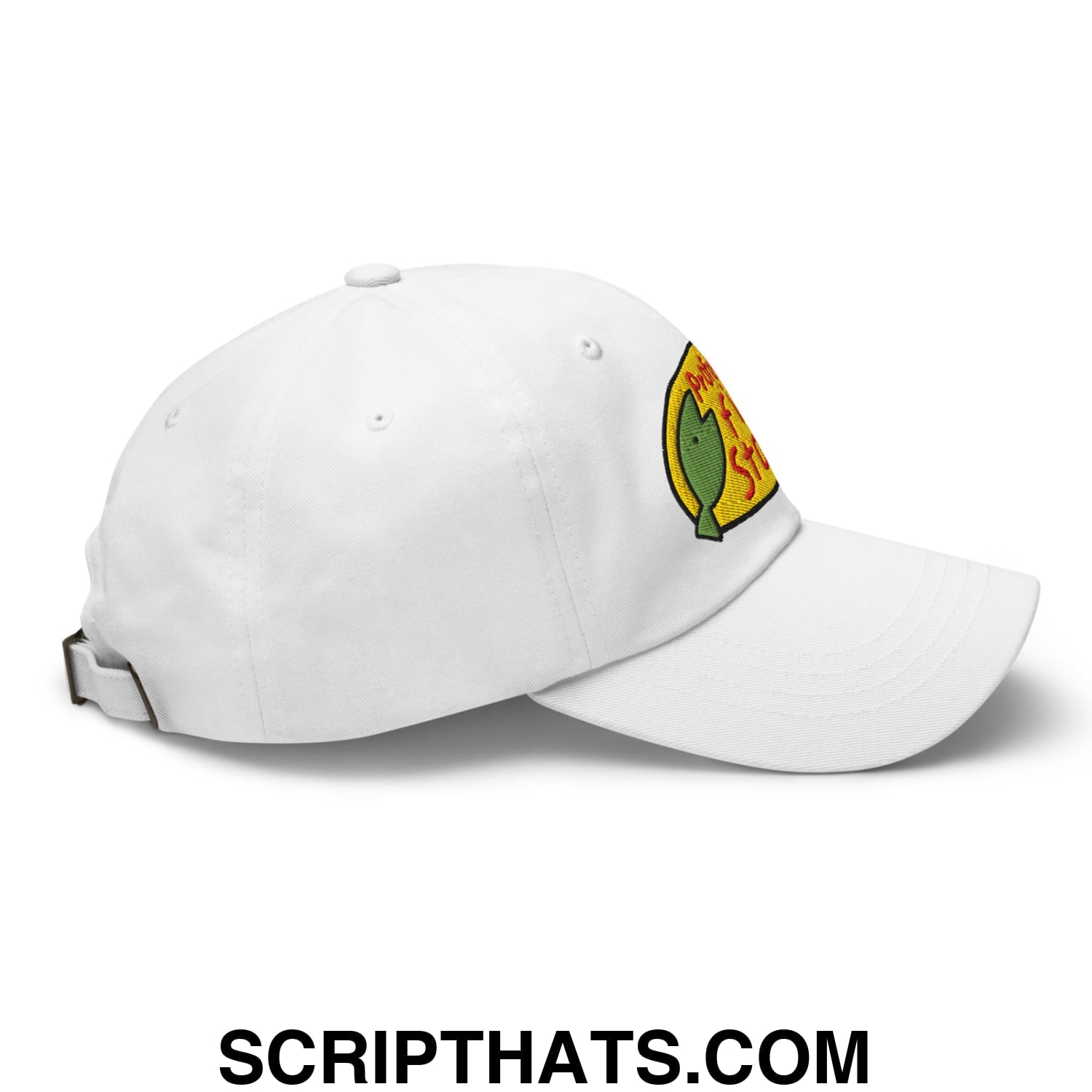 Professional Fish Store Embroidered Unstructured Dad Hat White