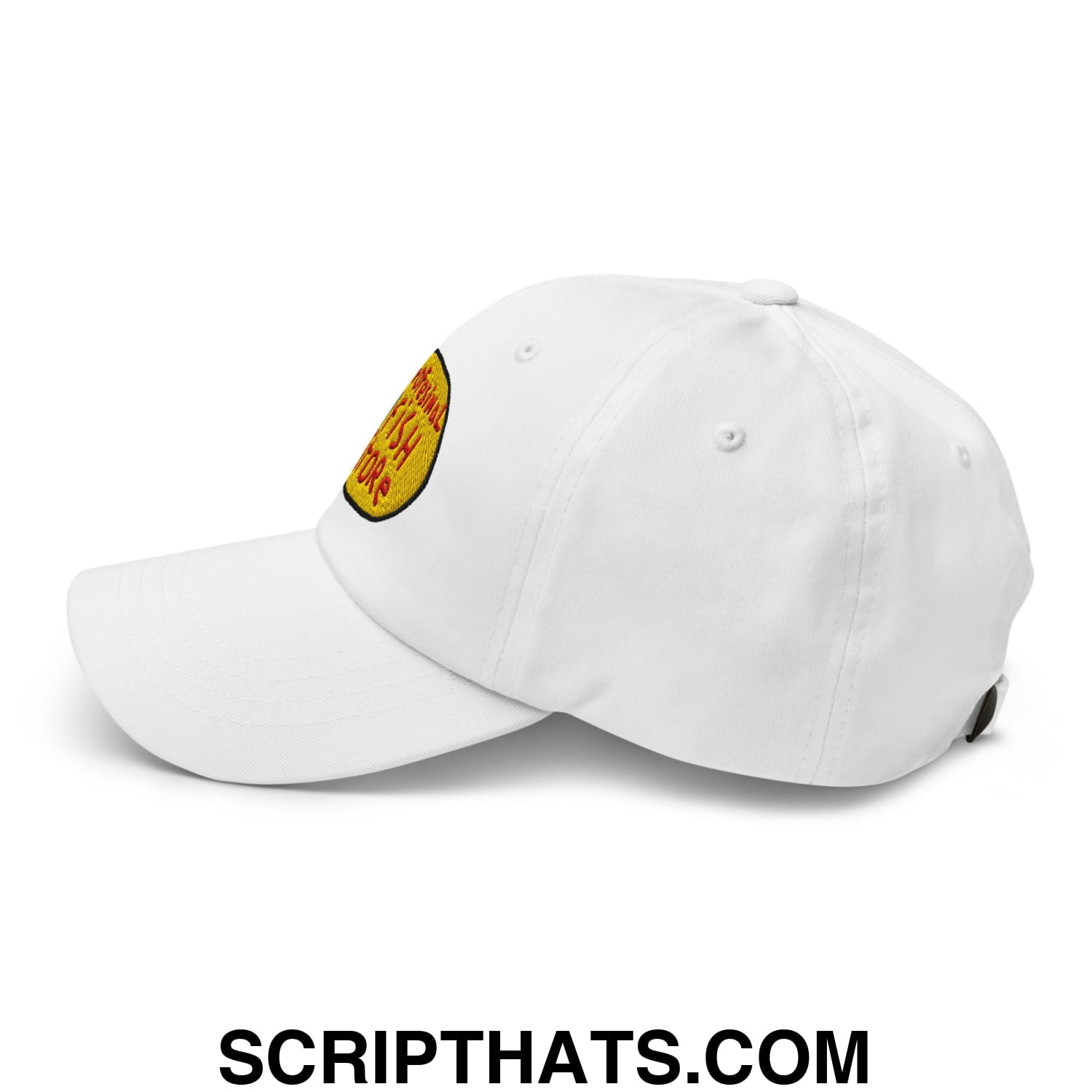 Professional Fish Store Embroidered Unstructured Dad Hat White