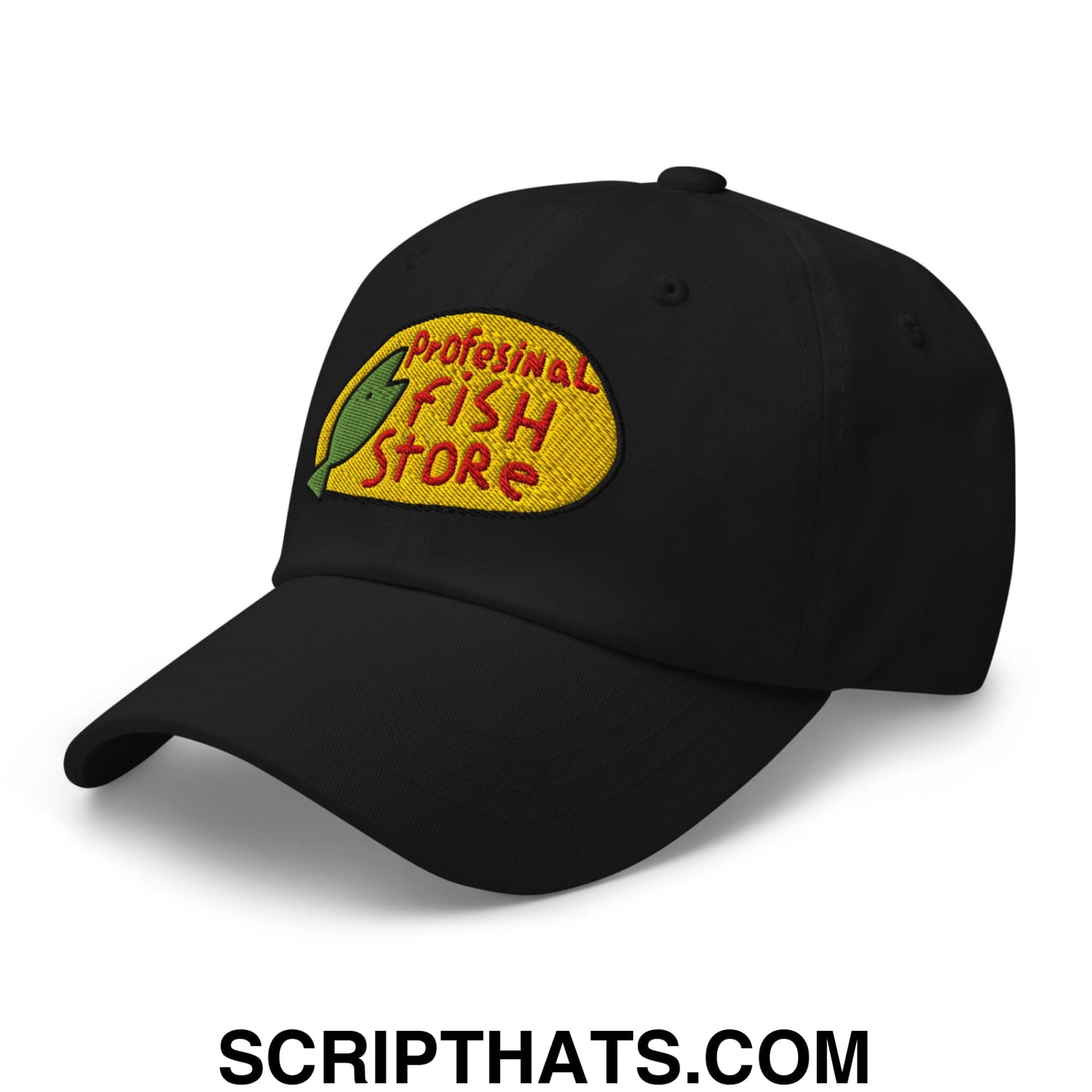 Professional Fish Store Embroidered Unstructured Dad Hat Black
