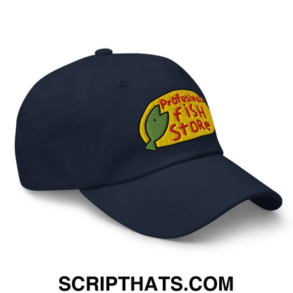 Professional Fish Store Embroidered Unstructured Dad Hat Navy