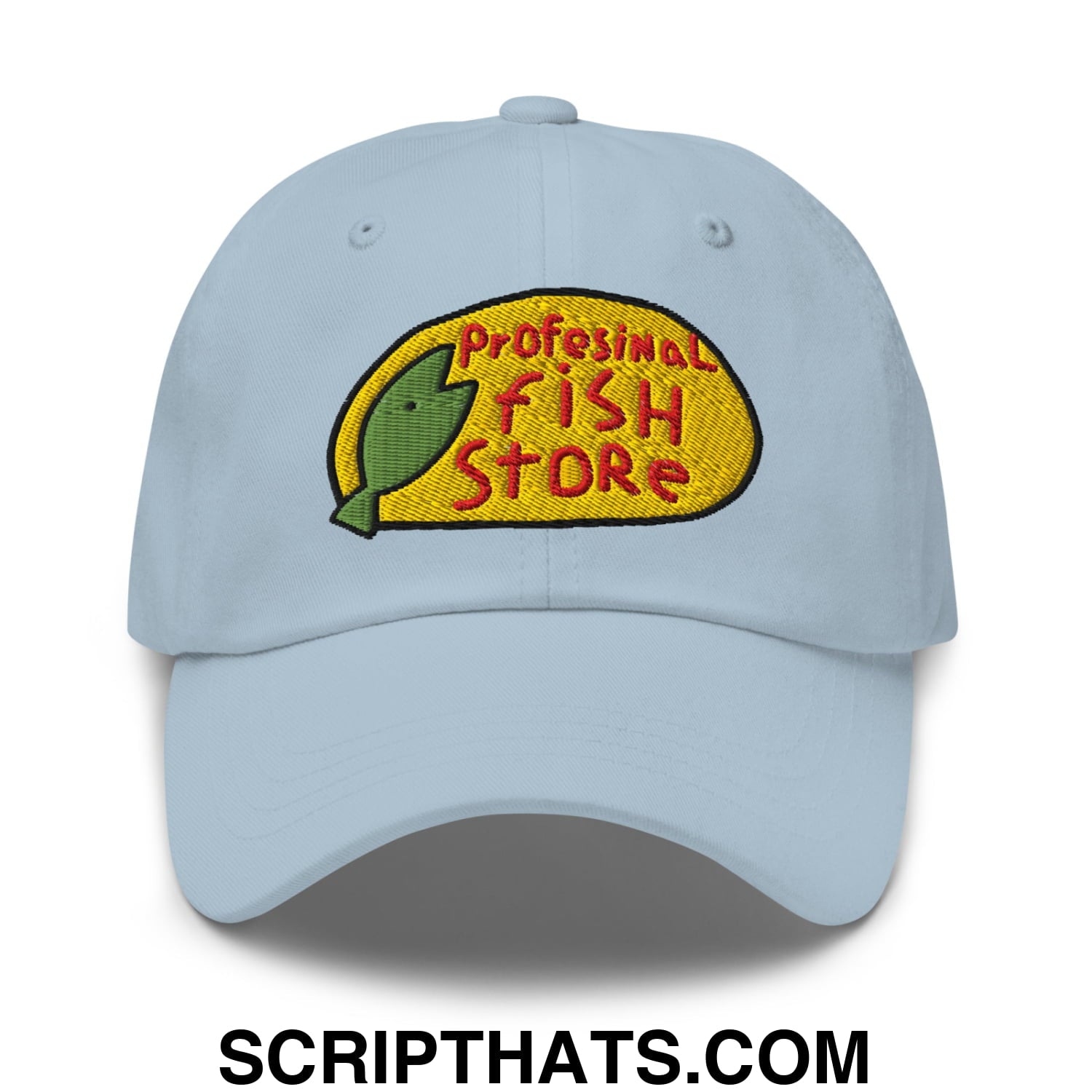Professional Fish Store Embroidered Unstructured Dad Hat Light Blue