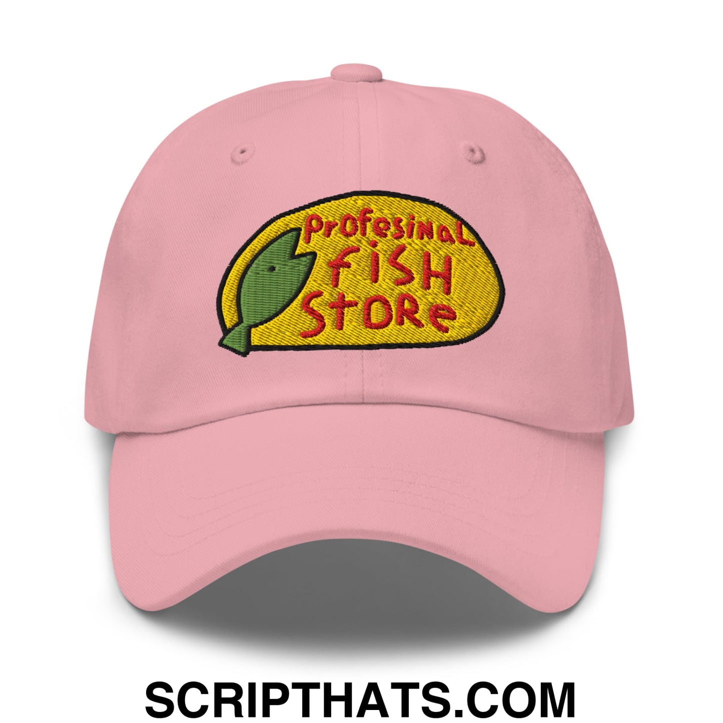 Professional Fish Store Embroidered Unstructured Dad Hat Pink