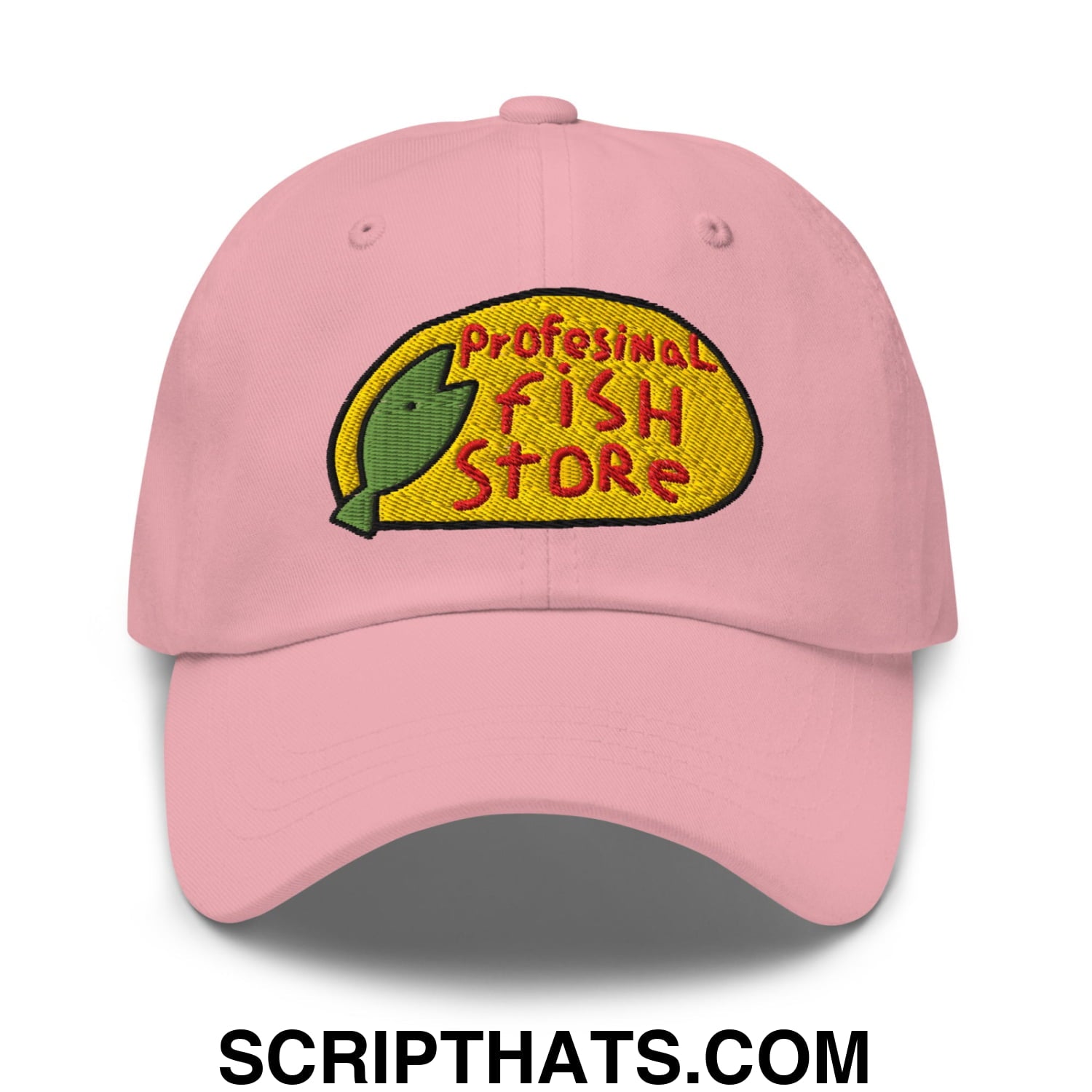 Professional Fish Store Embroidered Unstructured Dad Hat Pink