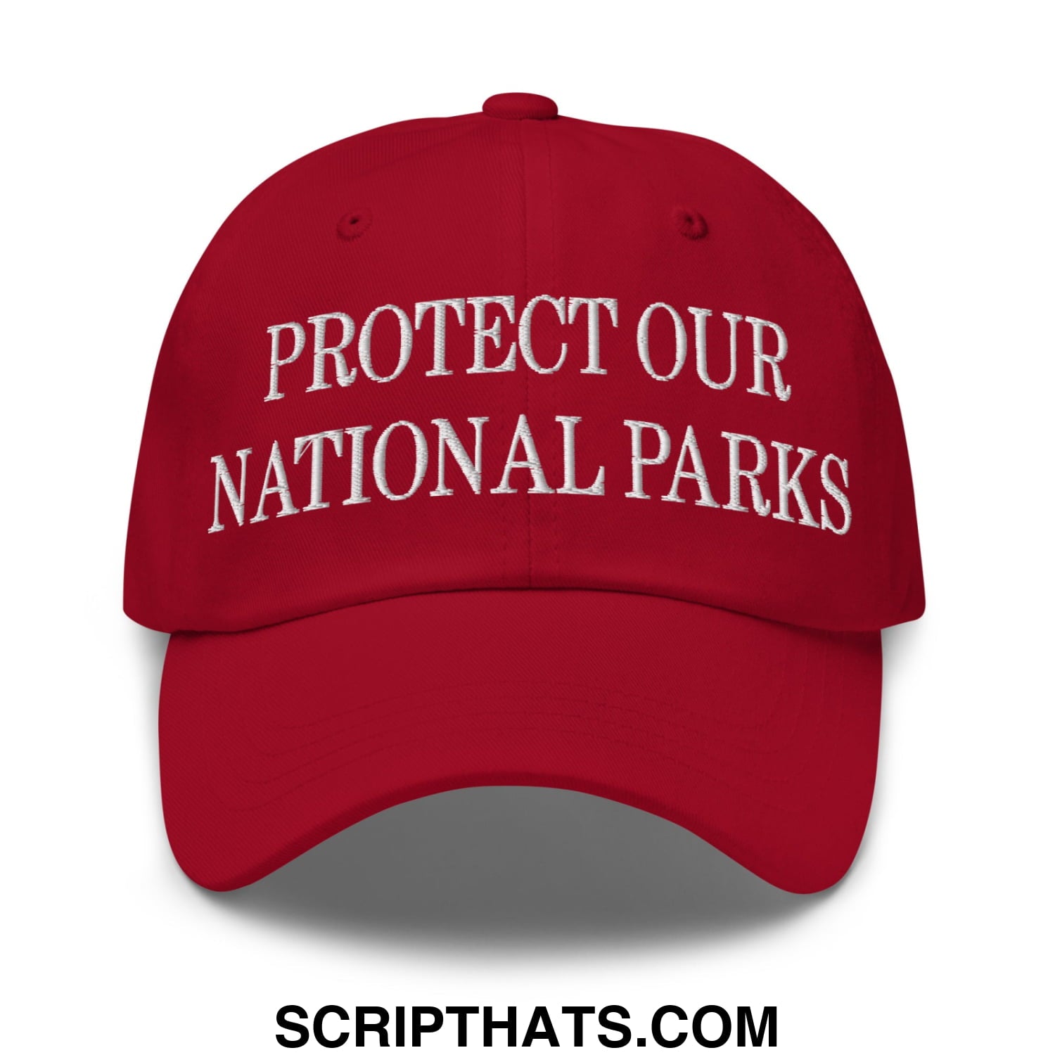 Protect Our National Parks Embroidered Unstructured Dad Hat Cranberry