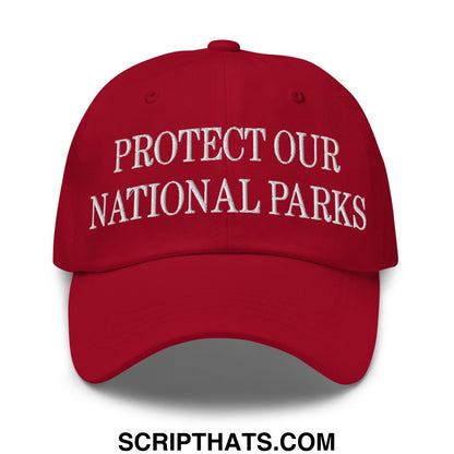 Protect Our National Parks Embroidered Unstructured Dad Hat Cranberry