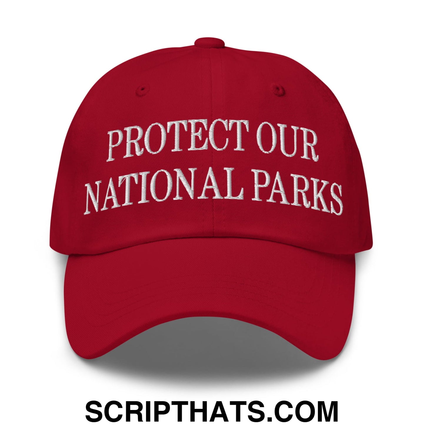 Protect Our National Parks Embroidered Unstructured Dad Hat Cranberry