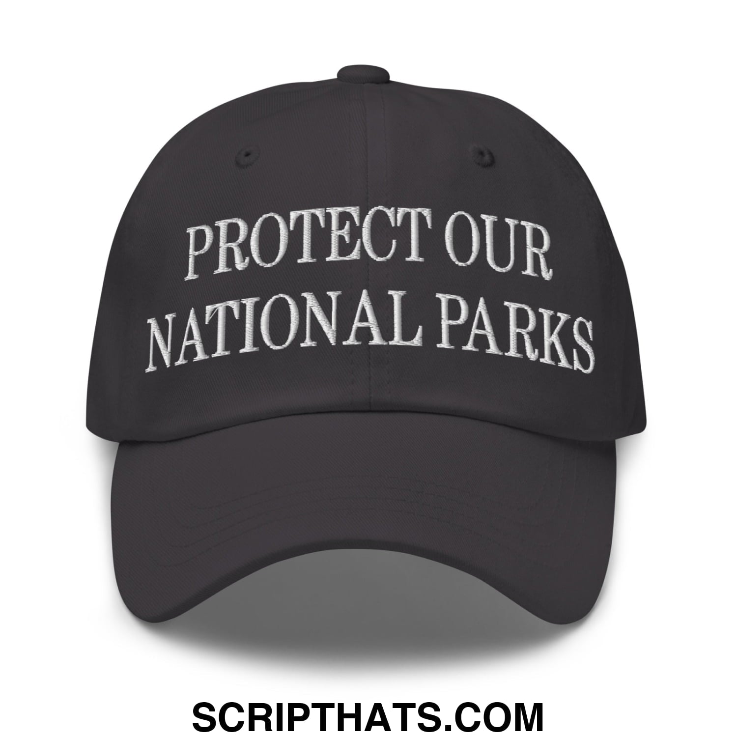 Protect Our National Parks Embroidered Unstructured Dad Hat Dark Grey