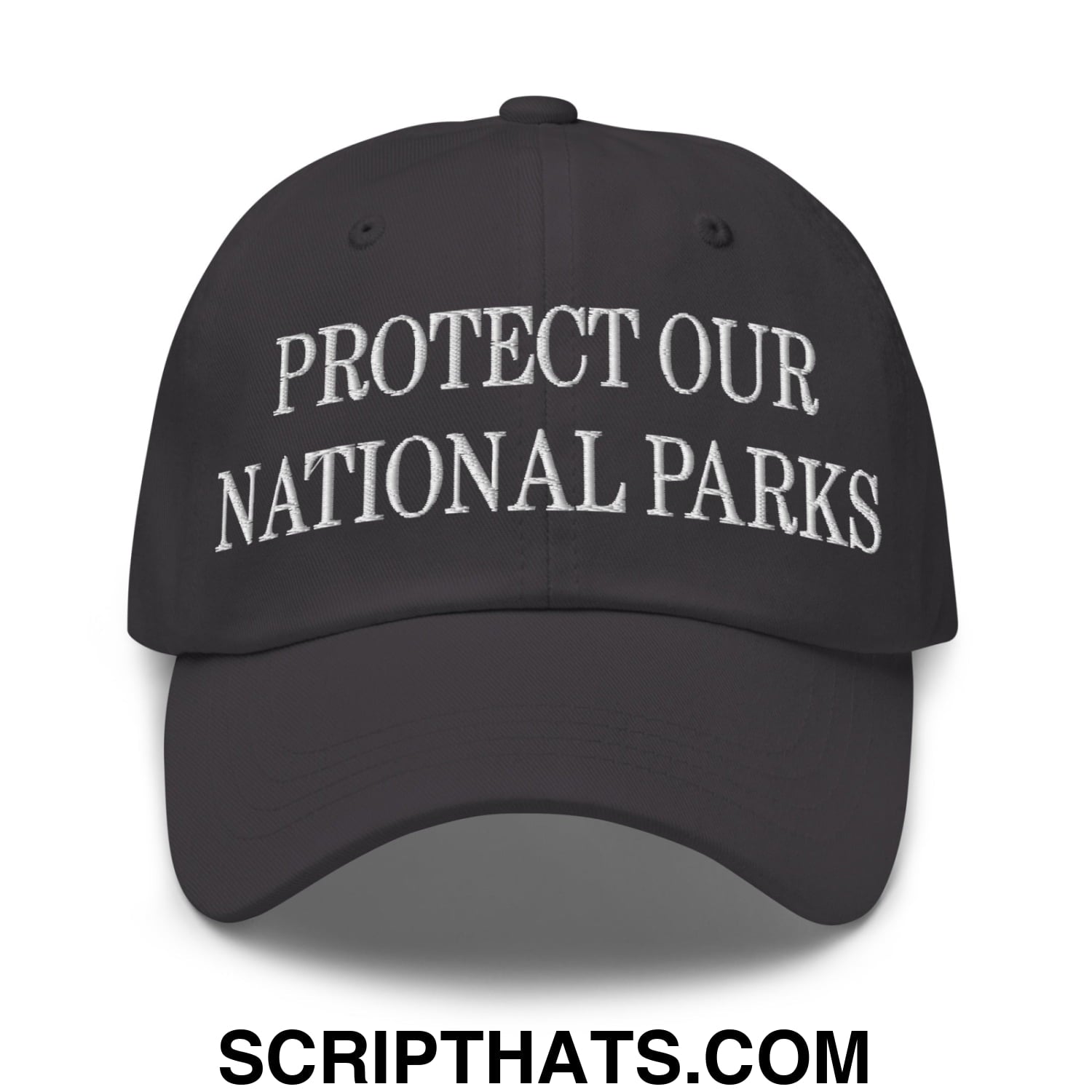 Protect Our National Parks Embroidered Unstructured Dad Hat Dark Grey