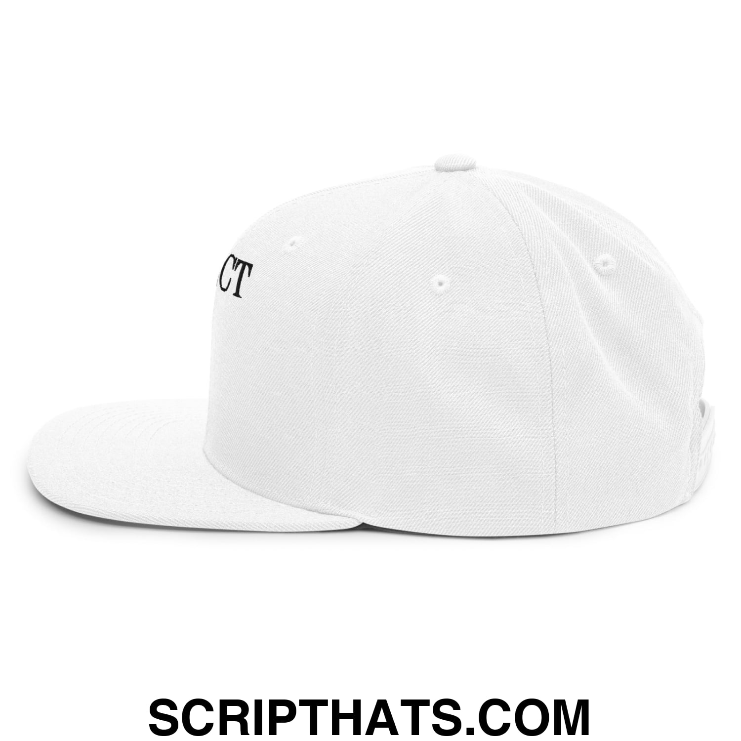 Protect The Dolls Embroidered Flat Brim Bill Snapback Hat White