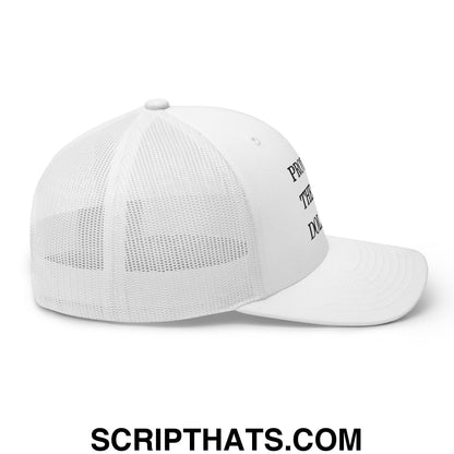 Protect The Dolls Embroidered Mesh Trucker Hat White