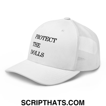 Protect The Dolls Embroidered Mesh Trucker Hat White
