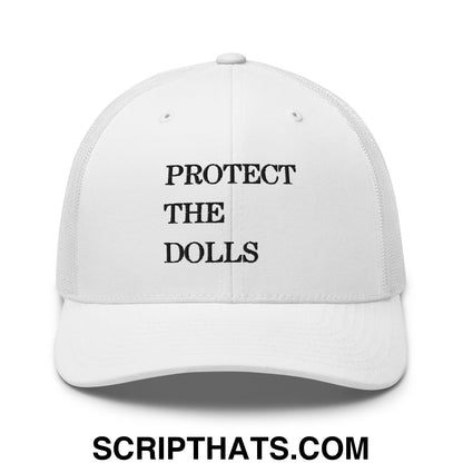 Protect The Dolls Embroidered Mesh Trucker Hat White