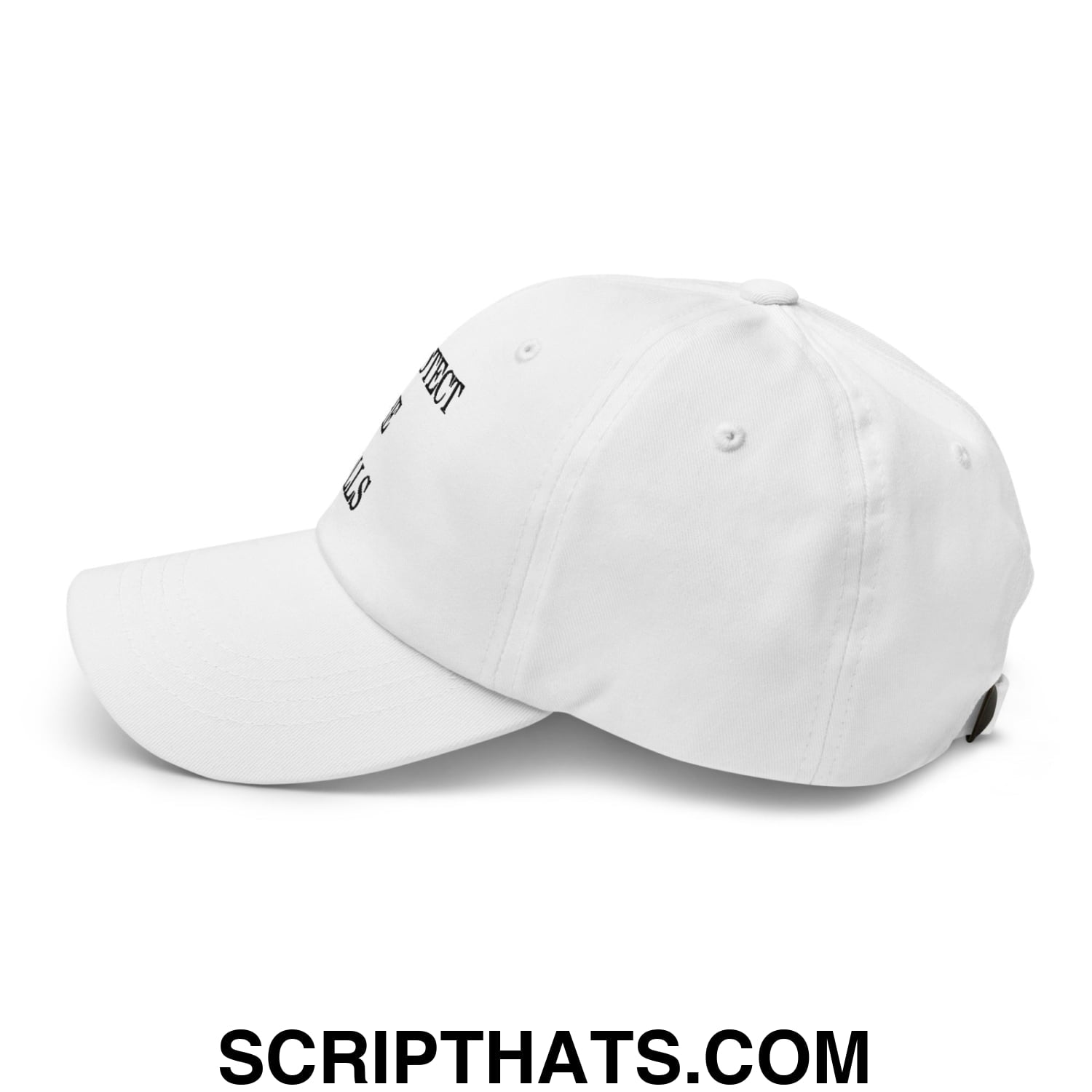 Protect The Dolls Embroidered Unstructured Dad Hat White