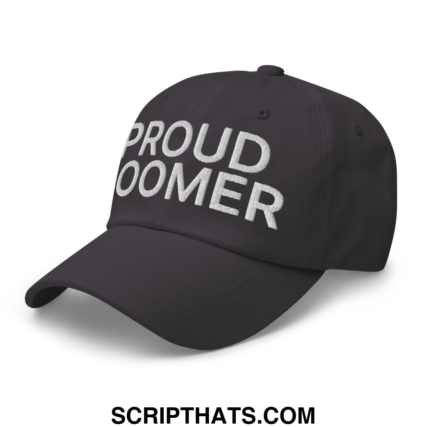 Proud Boomer Embroidered Unstructured Dad Hat Dark Grey