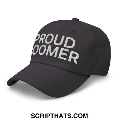 Proud Boomer Embroidered Unstructured Dad Hat Dark Grey