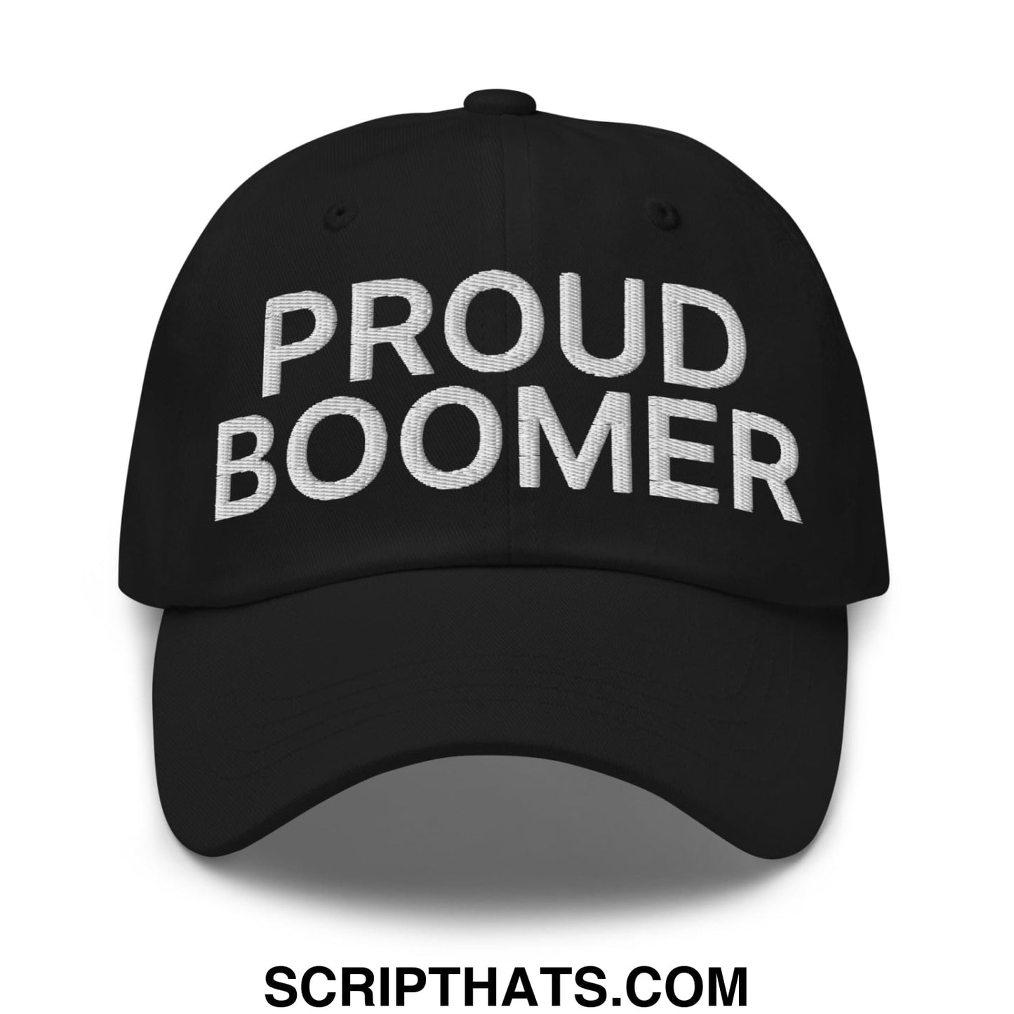 Proud Boomer Embroidered Unstructured Dad Hat Black