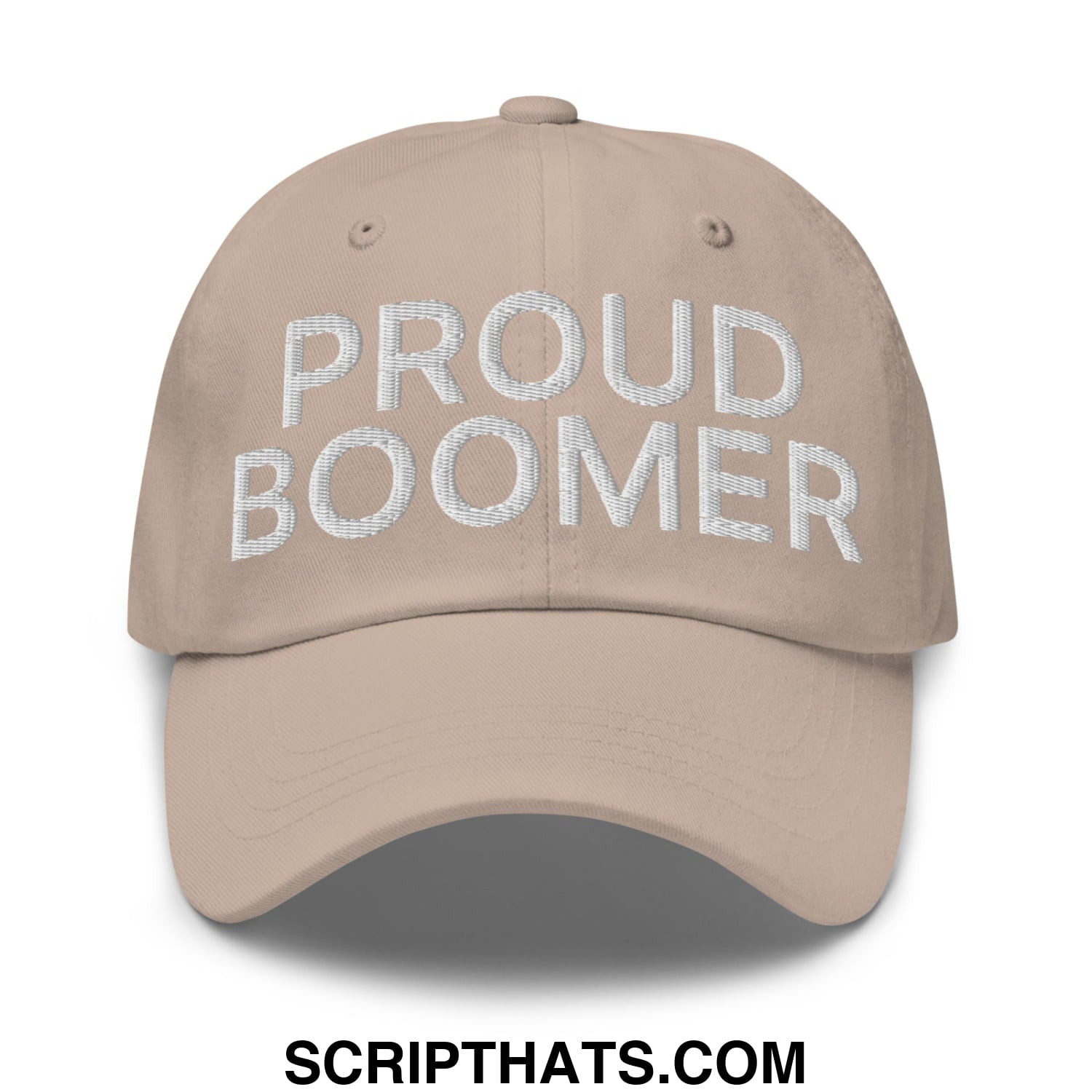Proud Boomer Embroidered Unstructured Dad Hat Stone