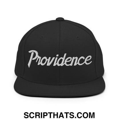Providence Script Snapback Hat Black