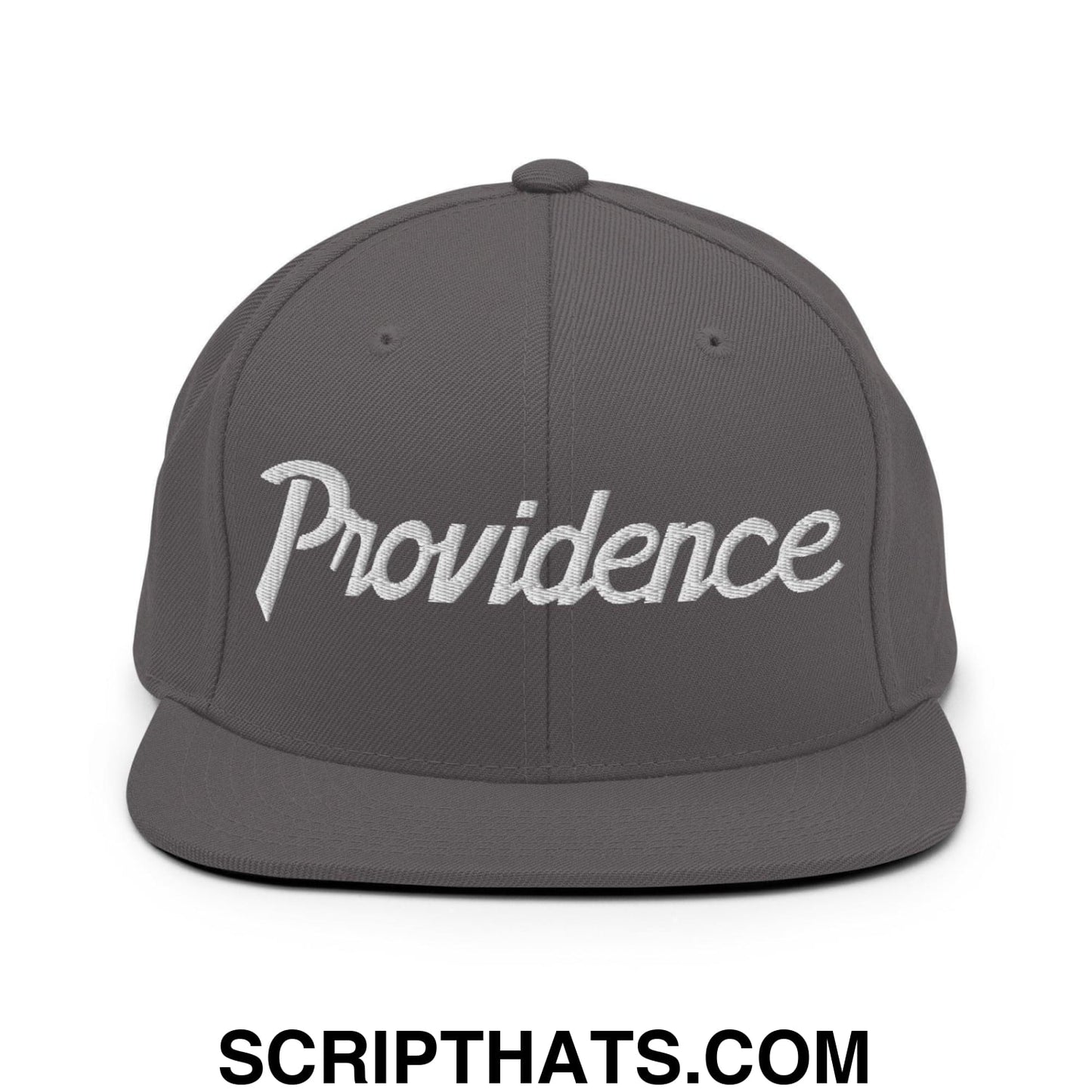 Providence Script Snapback Hat Dark Grey