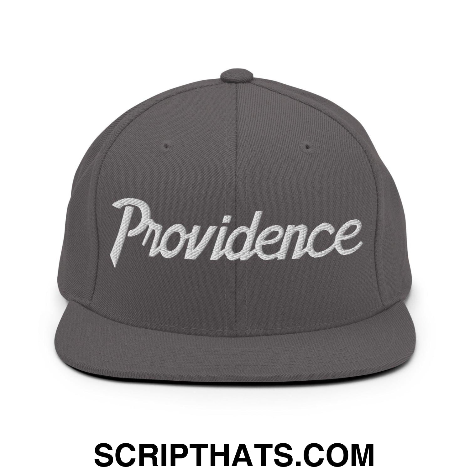 Providence Script Snapback Hat Dark Grey