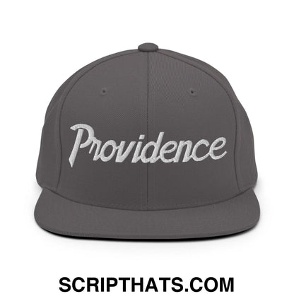 Providence Script Snapback Hat Dark Grey