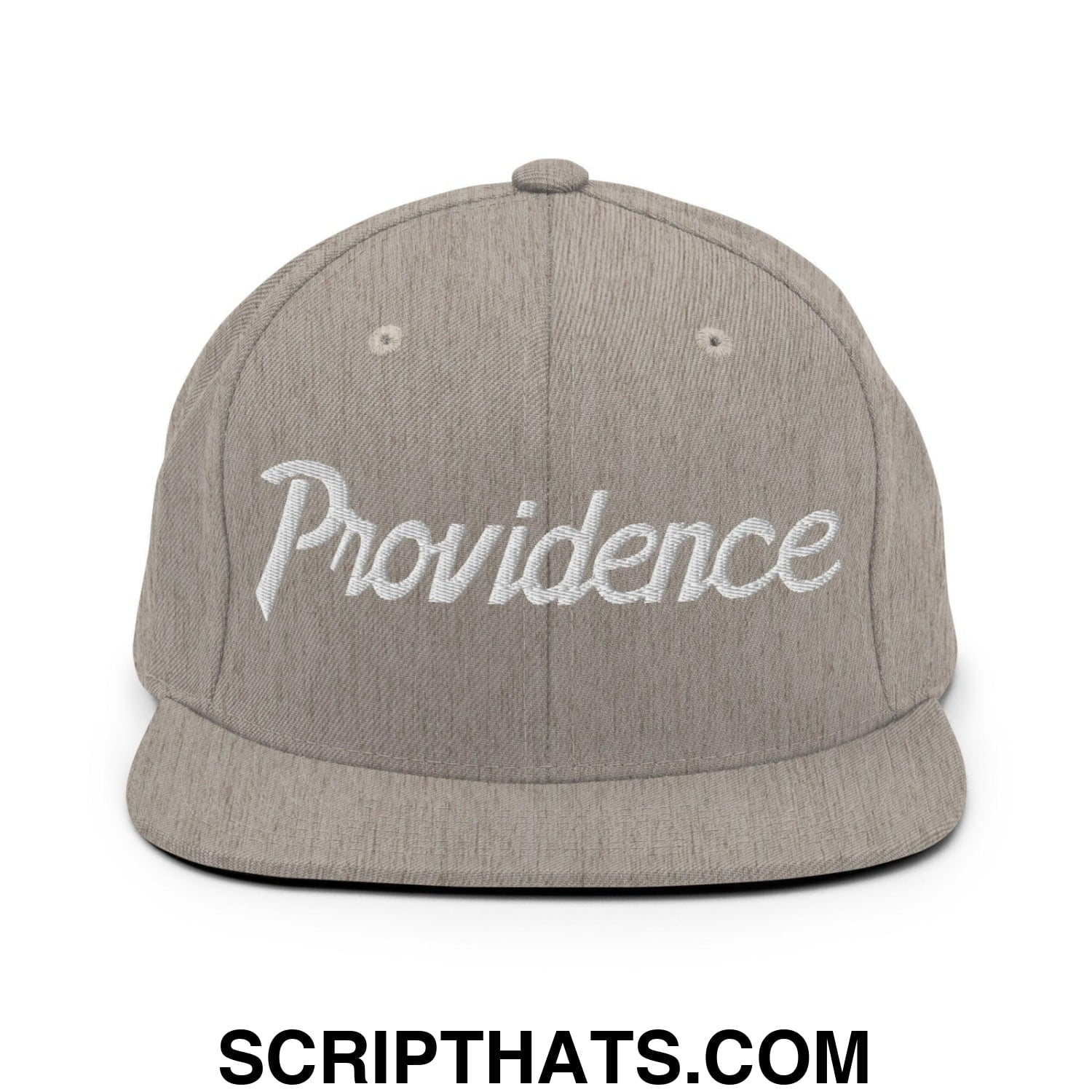 Providence Script Snapback Hat Heather Grey