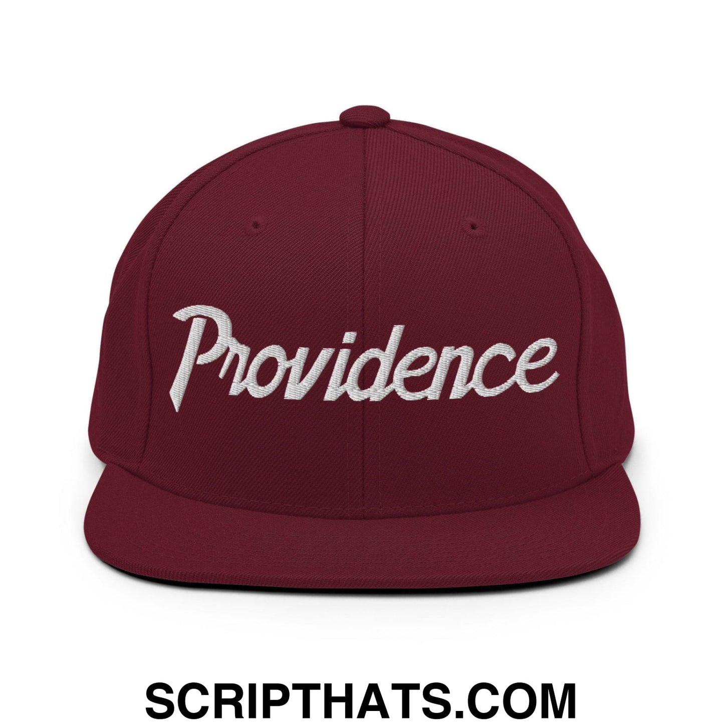 Providence Script Snapback Hat Maroon