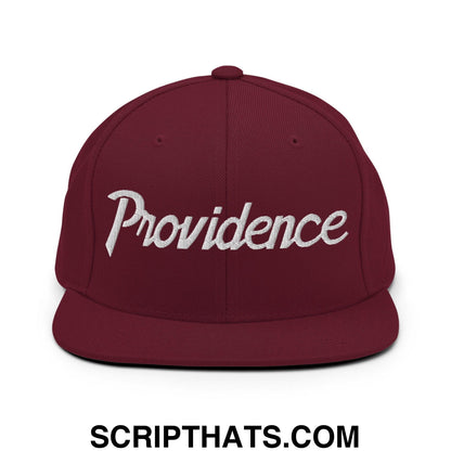 Providence Script Snapback Hat Maroon