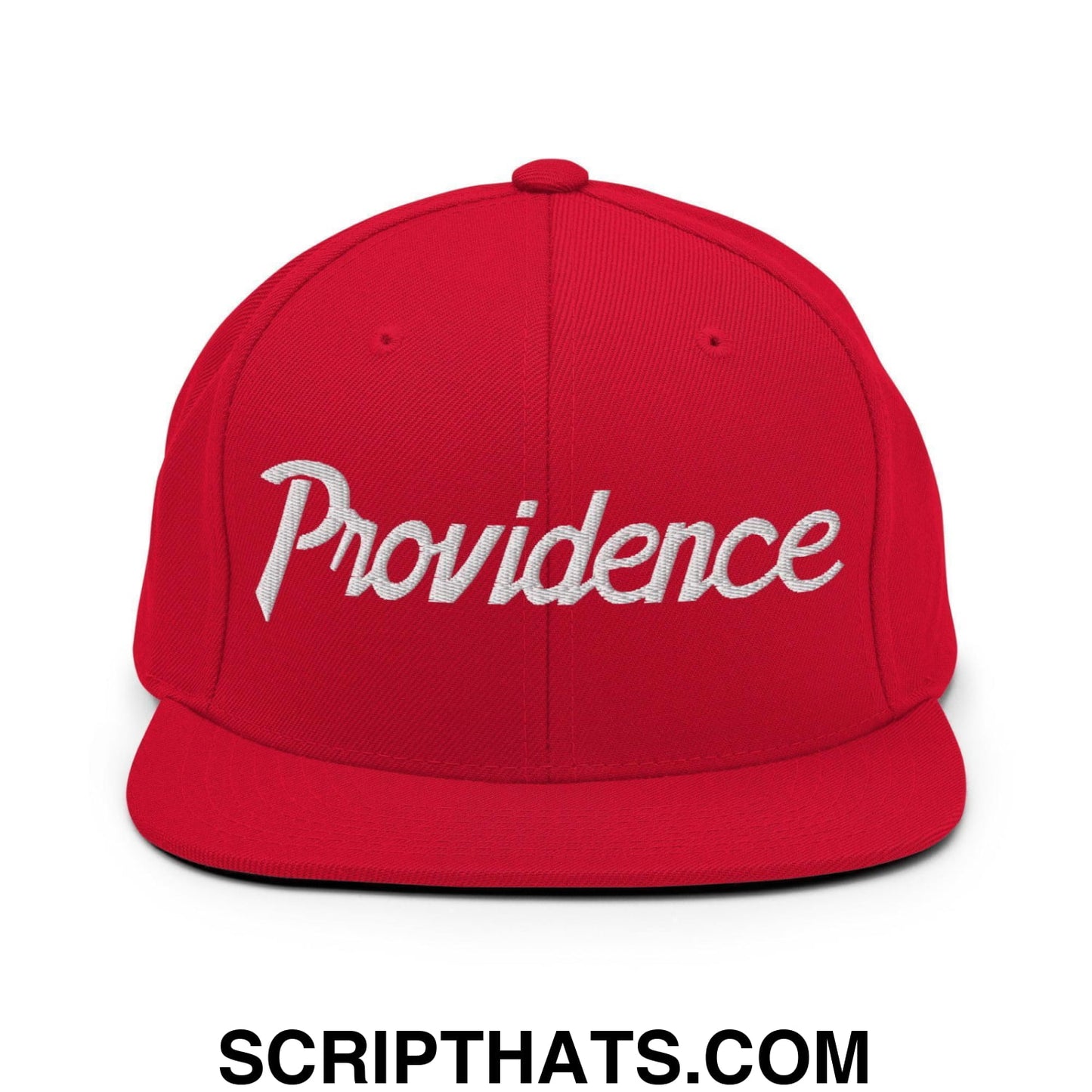 Providence Script Snapback Hat Red