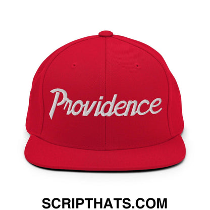 Providence Script Snapback Hat Red