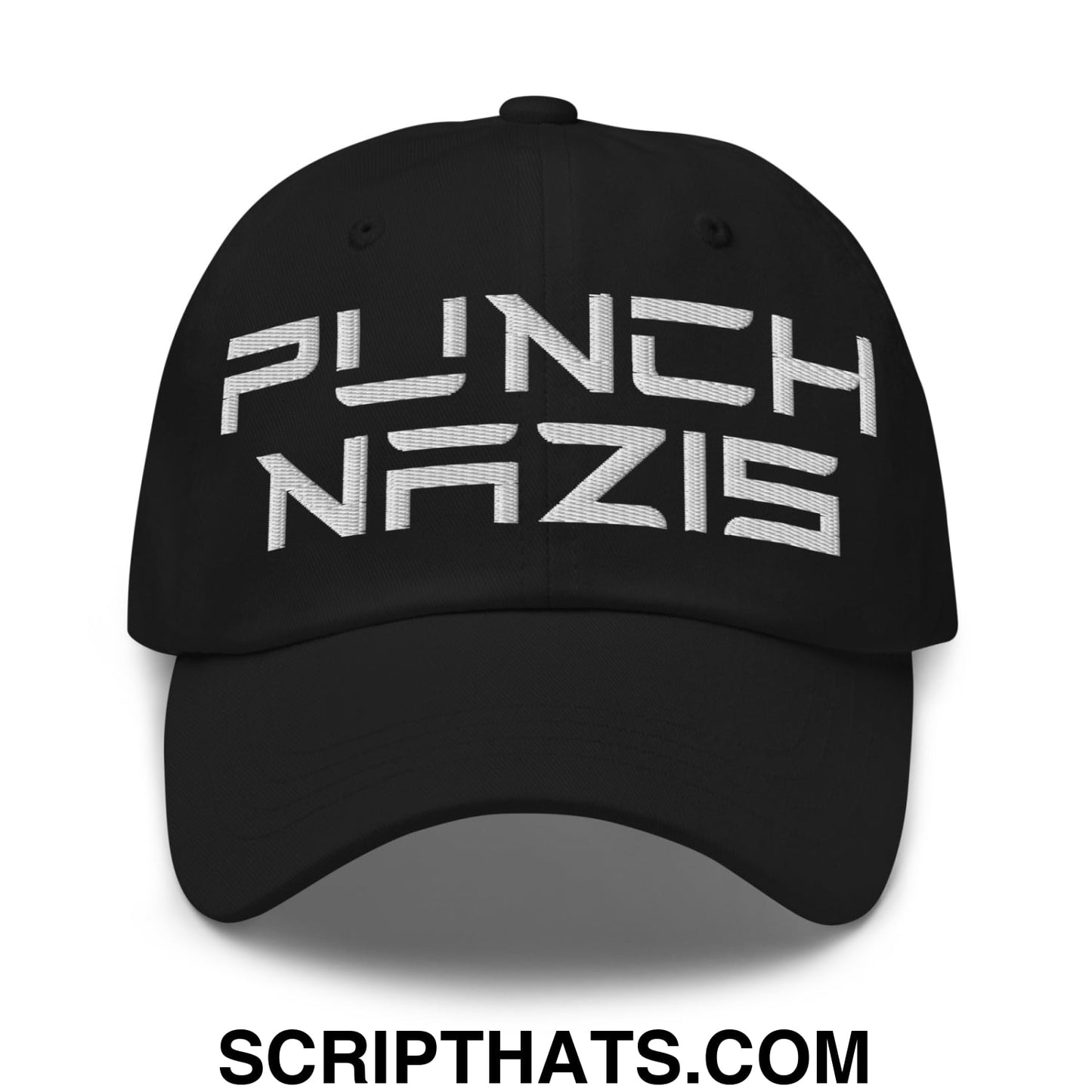 Punch Nazis Elon Musk Embroidered Unstructured Dad Hat Black