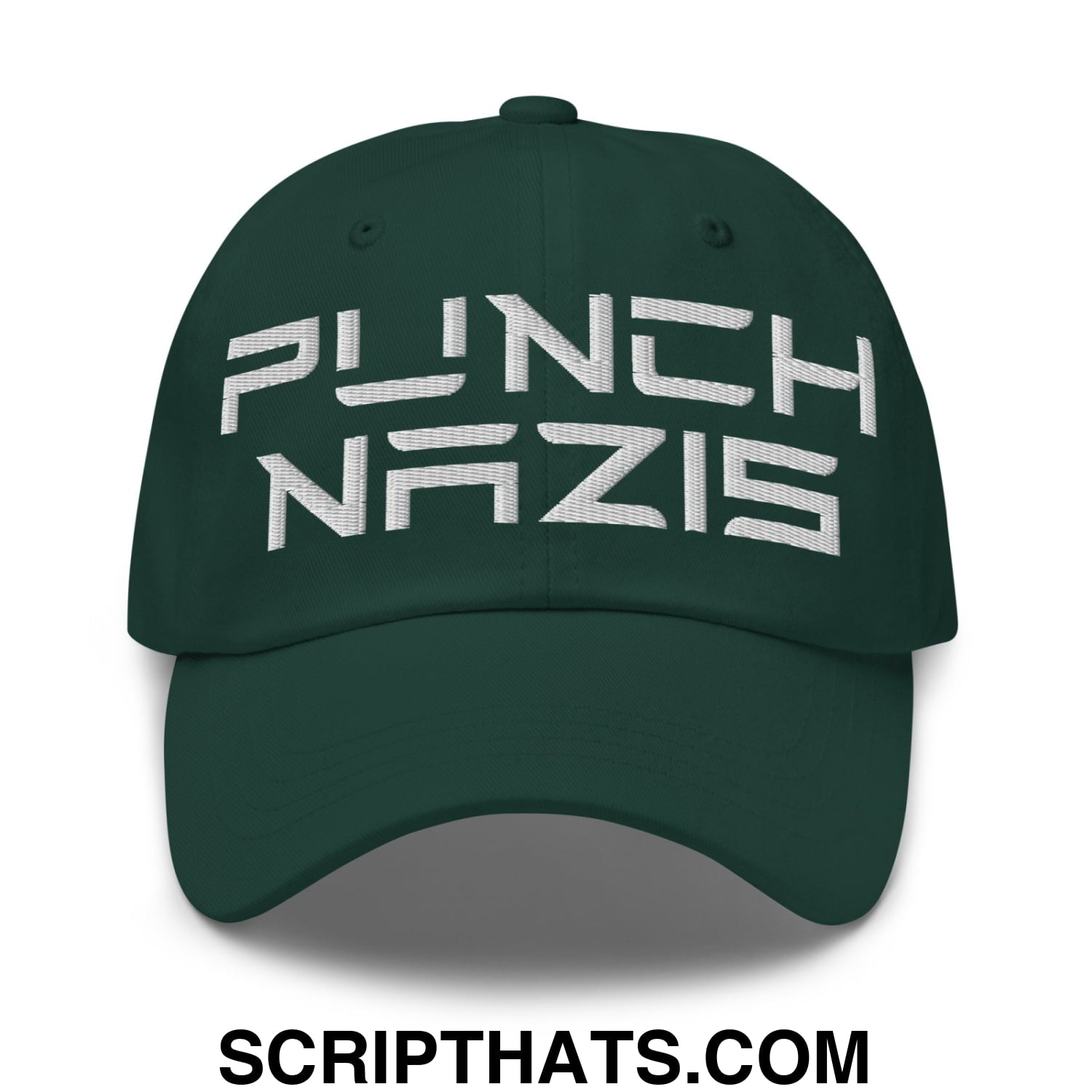 Punch Nazis Elon Musk Embroidered Unstructured Dad Hat Spruce