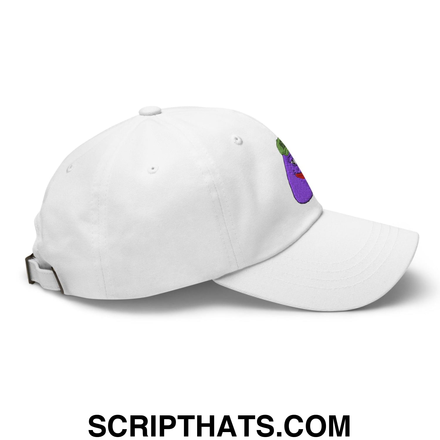 $PURPE Purple Pepe Embroidered Dad Hat White