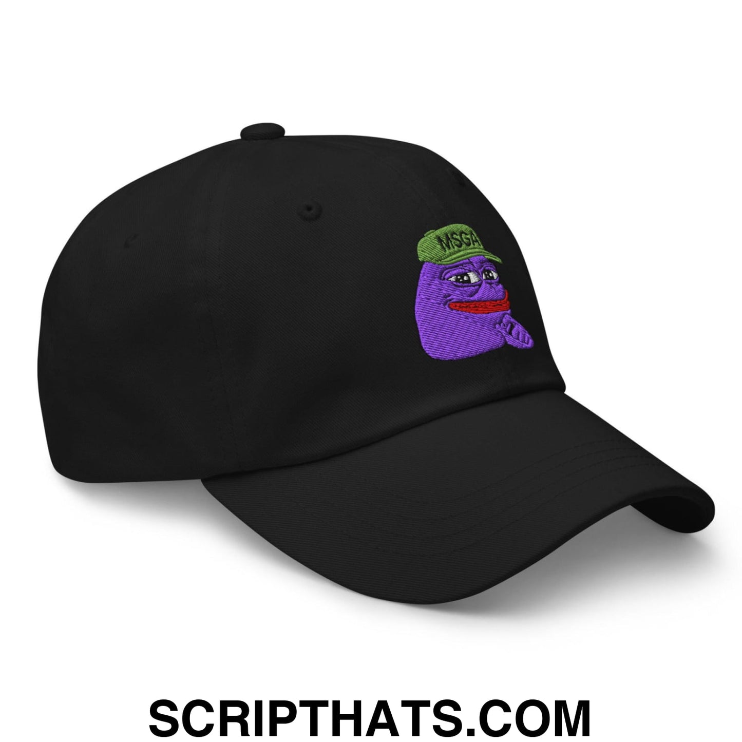 $PURPE Purple Pepe Embroidered Dad Hat Black