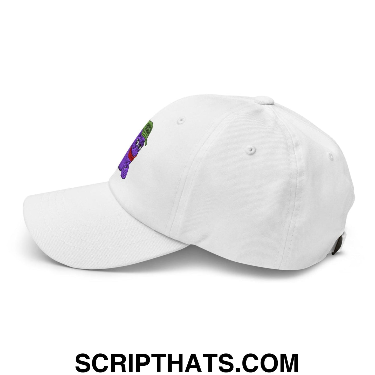$PURPE Purple Pepe Embroidered Dad Hat White