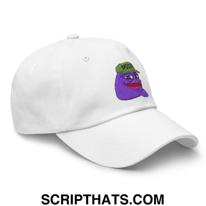 $PURPE Purple Pepe Embroidered Dad Hat White