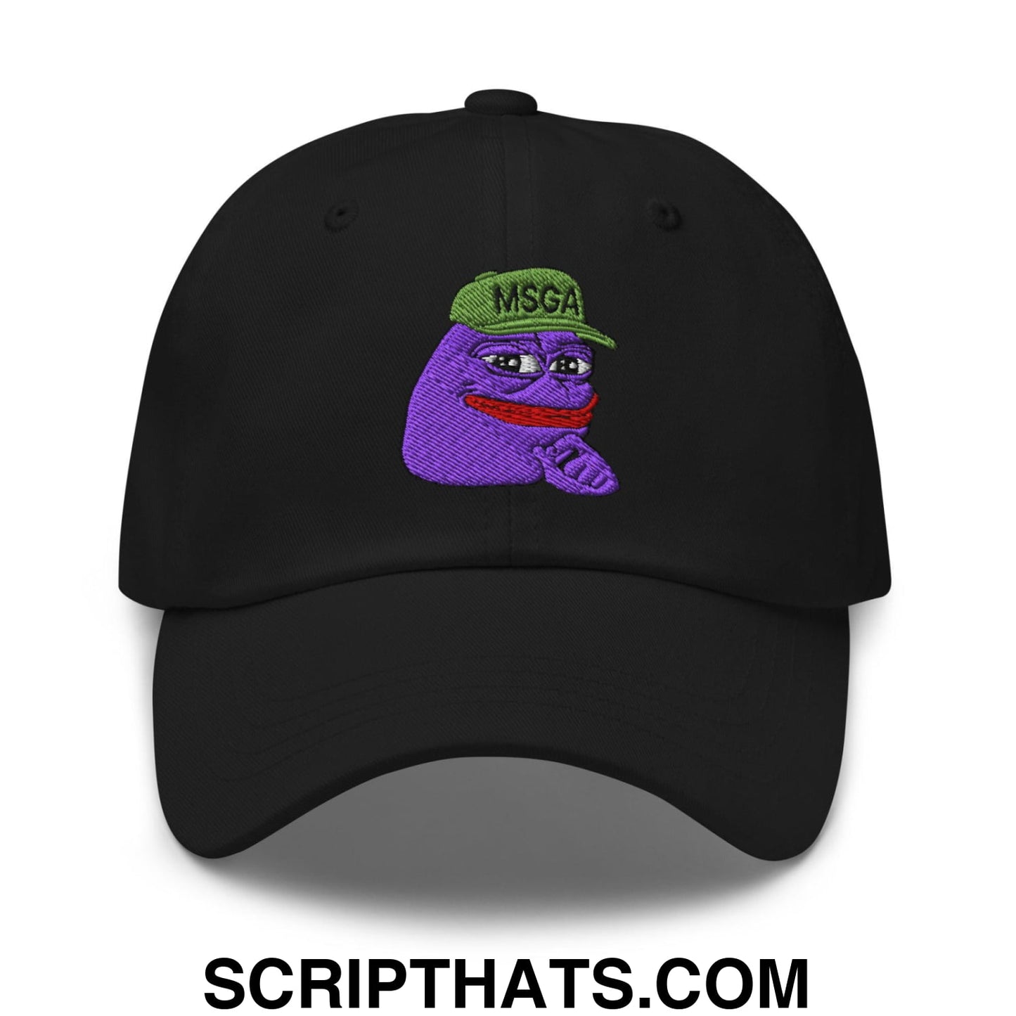 $PURPE Purple Pepe Embroidered Dad Hat Black
