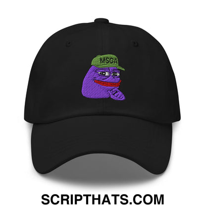 $PURPE Purple Pepe Embroidered Dad Hat Black