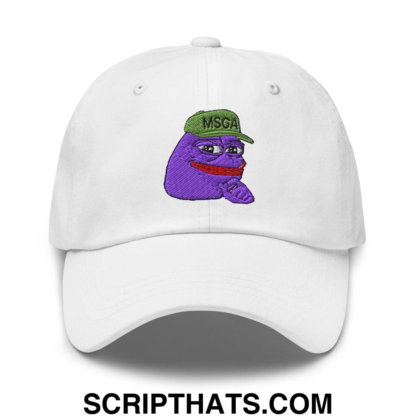 $PURPE Purple Pepe Embroidered Dad Hat White