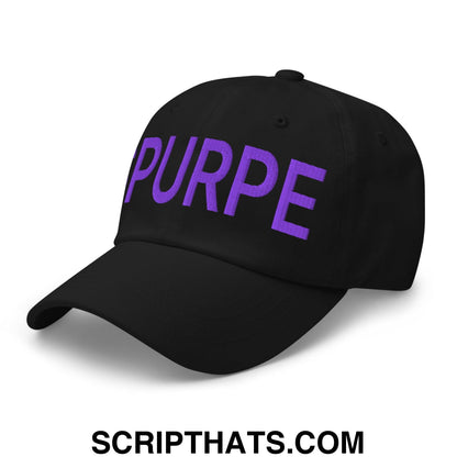 Purple Pepe $PURPE Embroidered Dad Hat Black