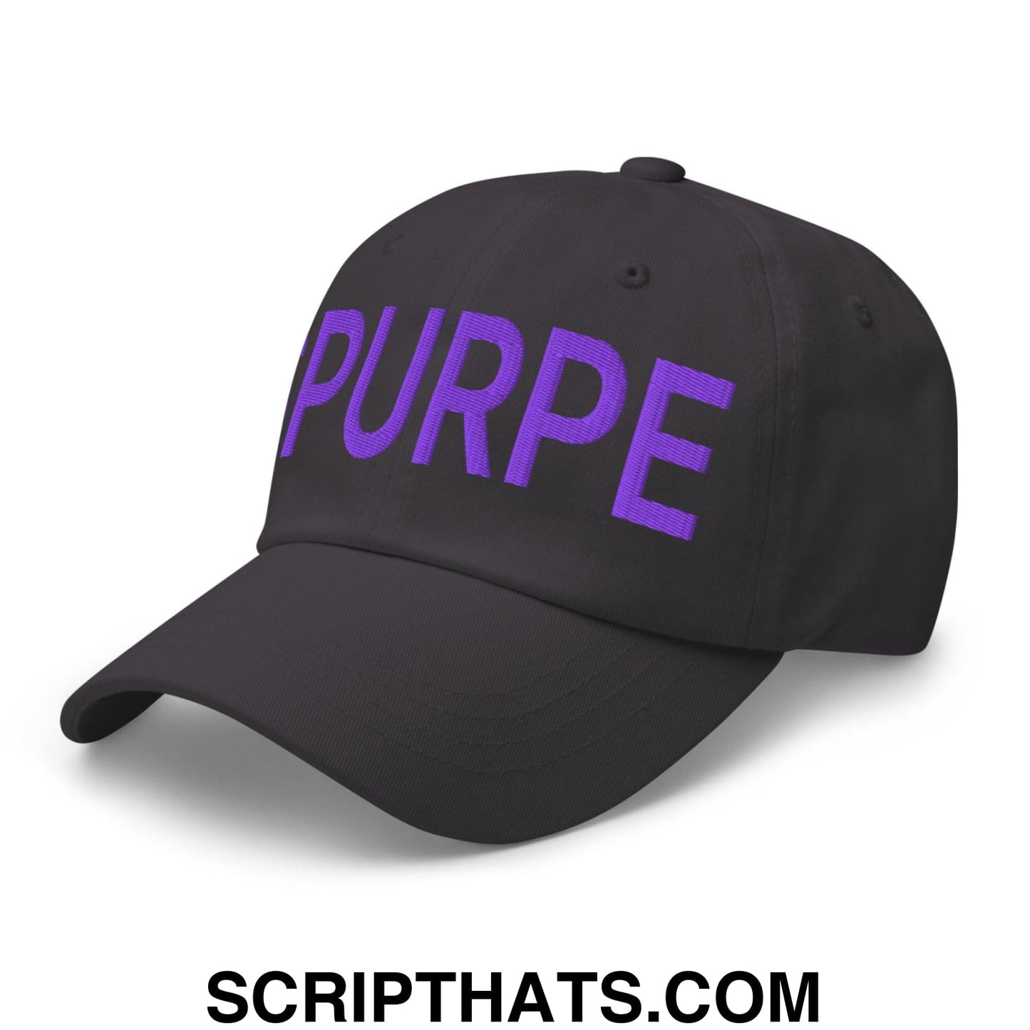 Purple Pepe $PURPE Embroidered Dad Hat Dark Grey